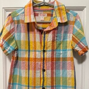 Cat & Jack Polo- Multi colored plaid